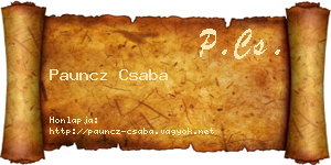 Pauncz Csaba névjegykártya